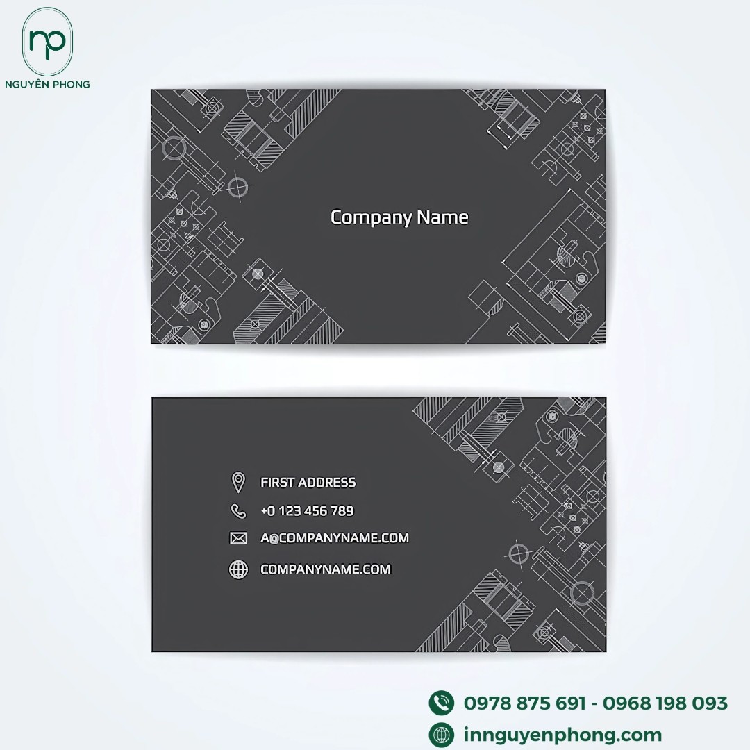  Card visit công ty xây dựng tối giản